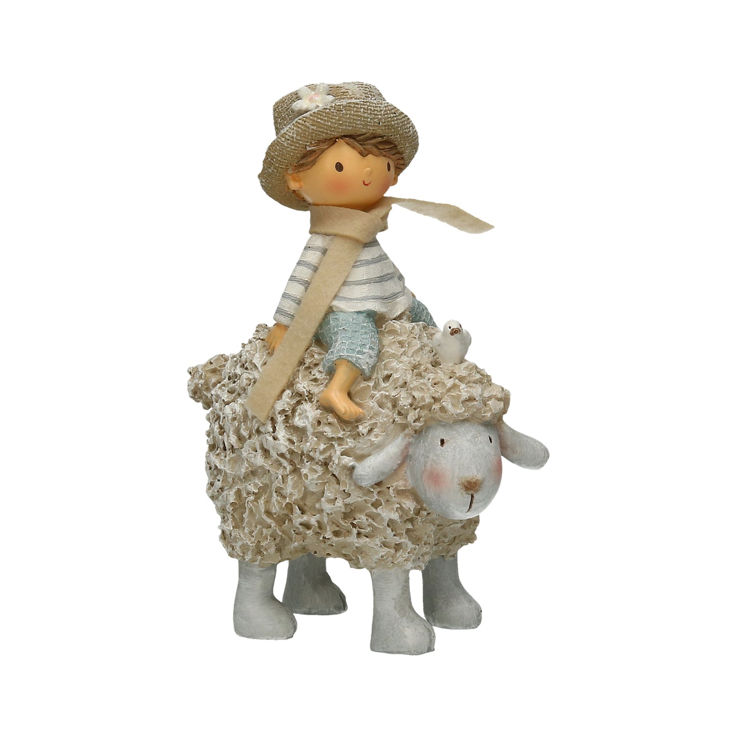 Figur Junge auf Schaf