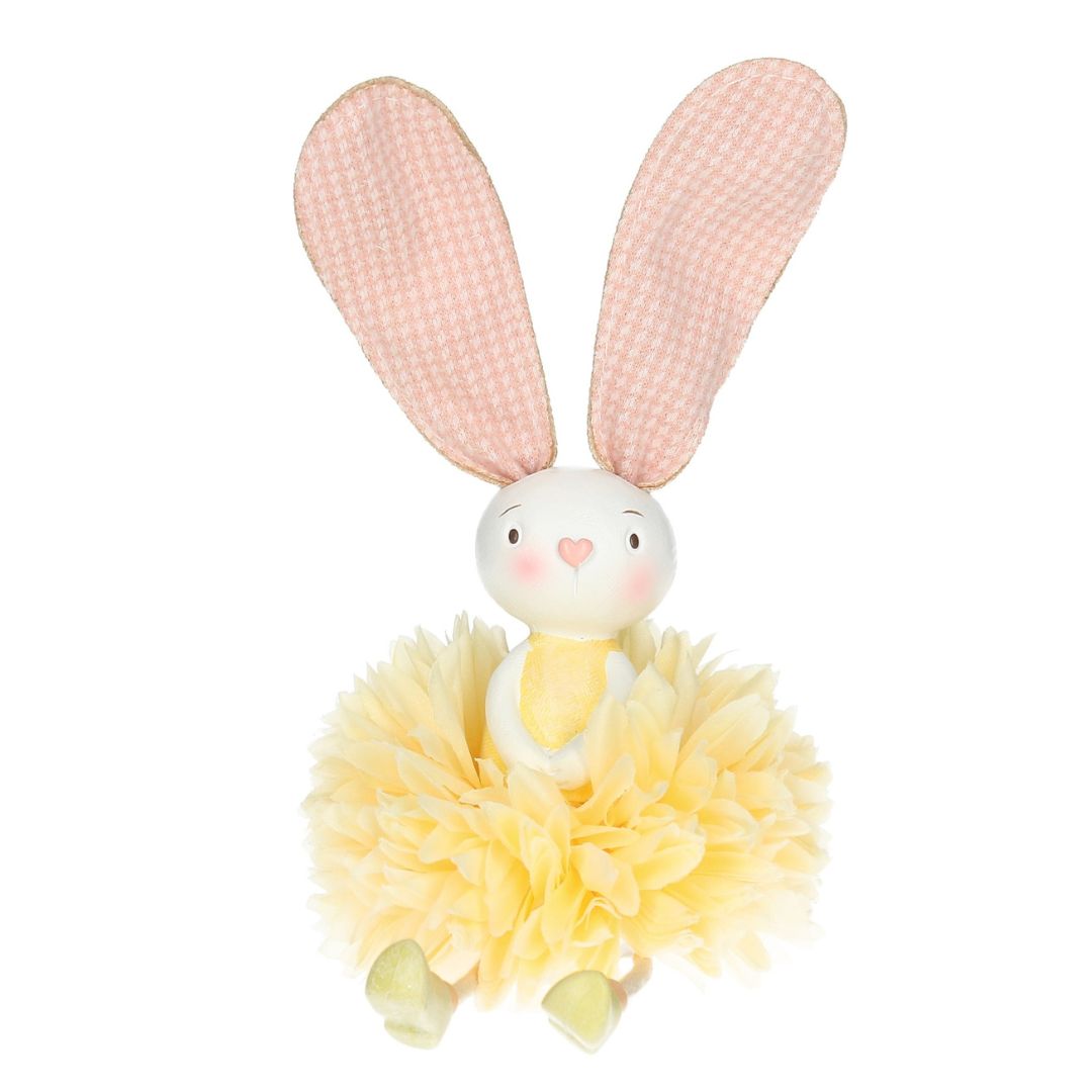 Figur Hase mit Blütenrock, Kantenhocker