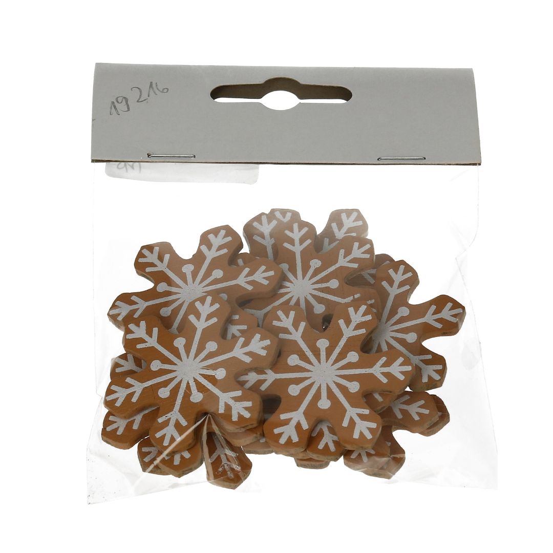 Streuteile Schneeflocke oder Zuckerstange Holz