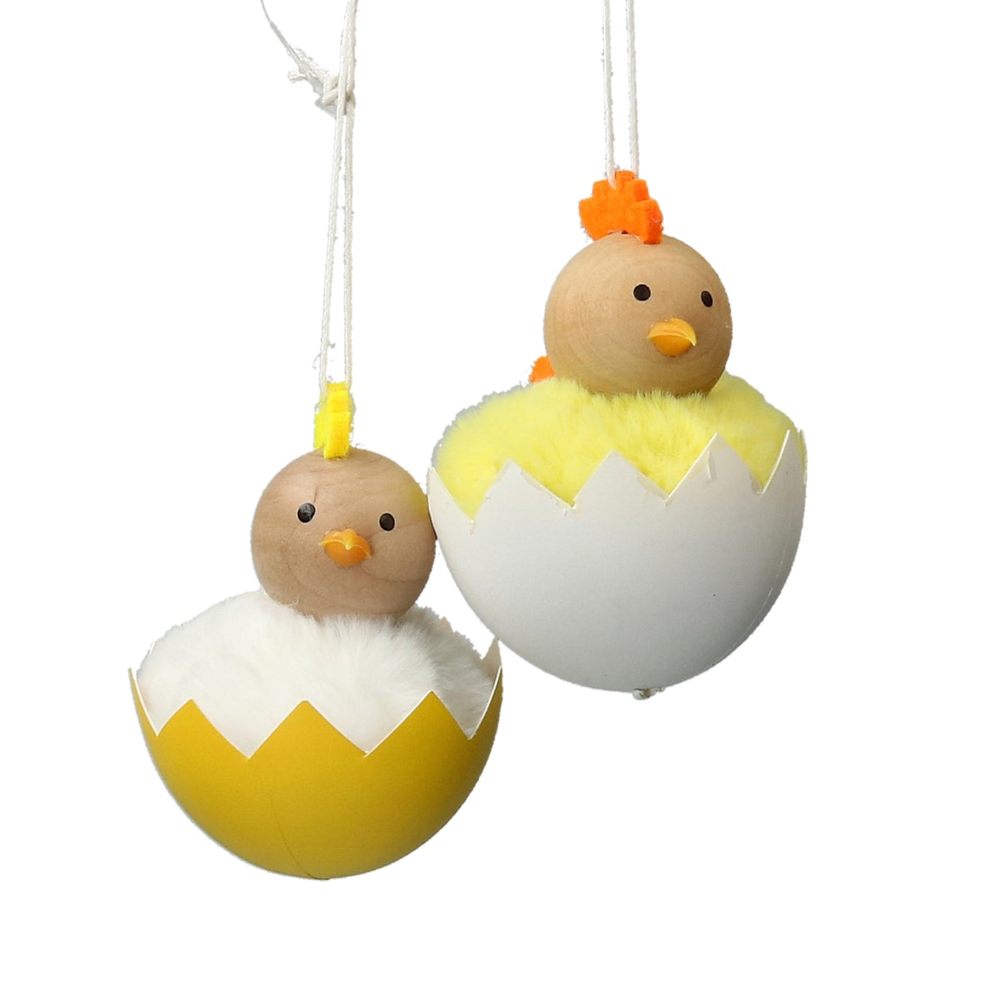 Hänger Küken in Eierschale weiß/gelb 9 cm