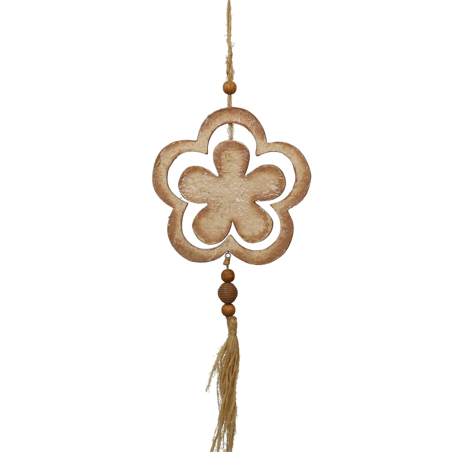 Hänger Blume/ Herz/ Schmetterling braun 18 cm Holz