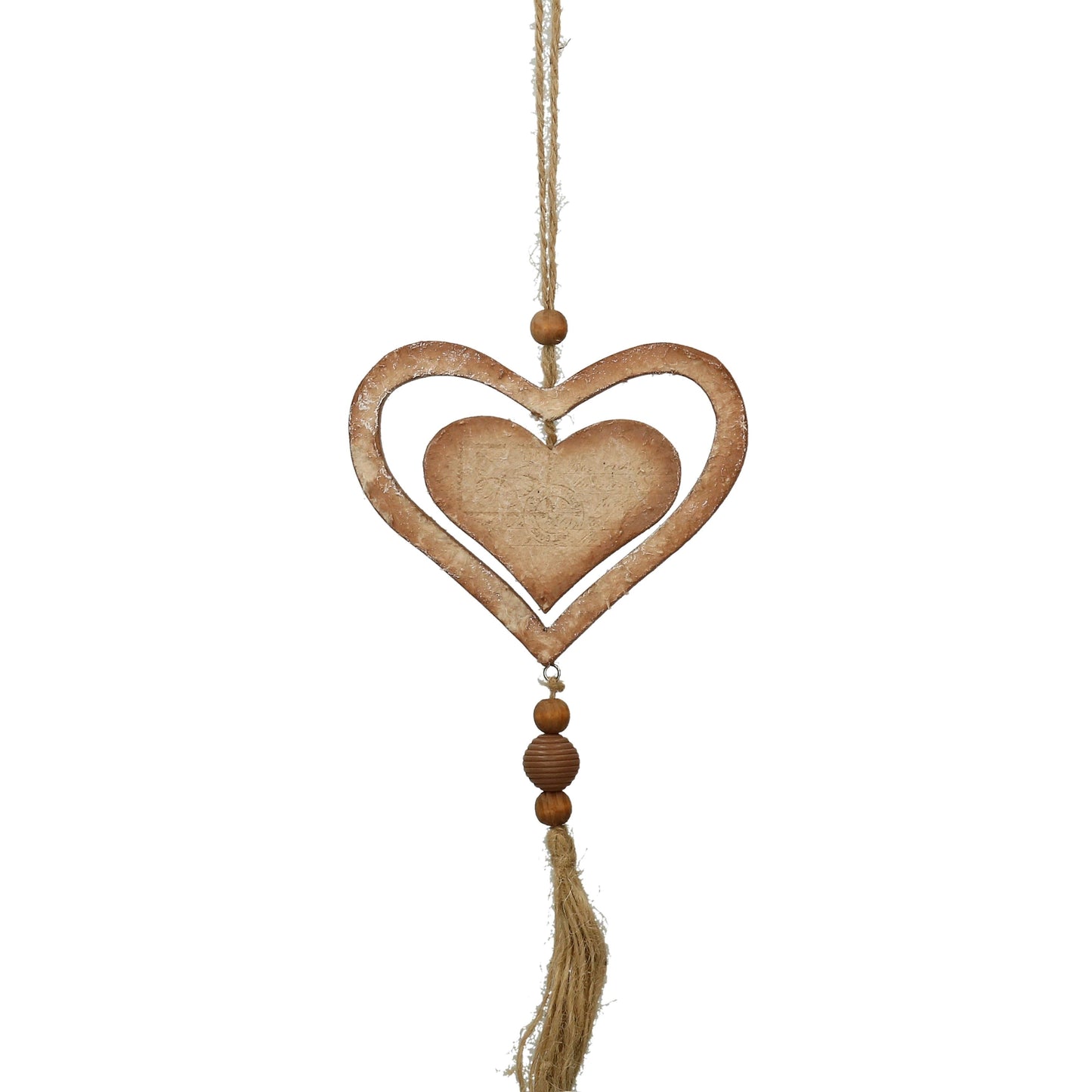 Hänger Blume/ Herz/ Schmetterling braun 18 cm Holz