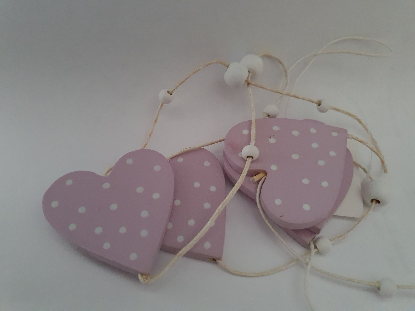 Herzkette Holz 100cm, rosa