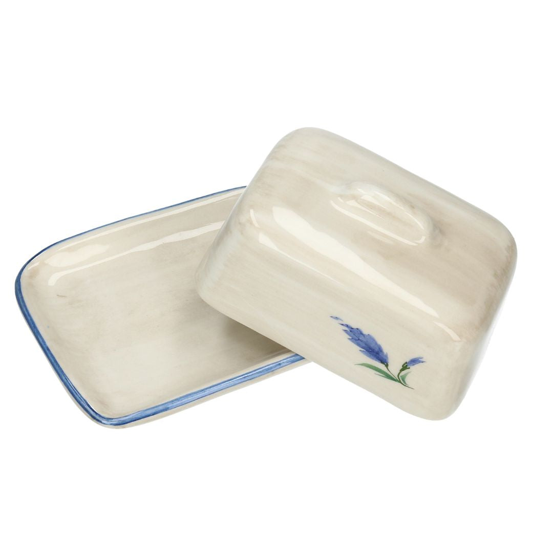 handgemalt Butterdose klein Lavendel