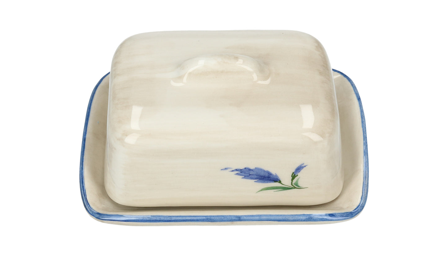 handgemalt Butterdose klein Lavendel