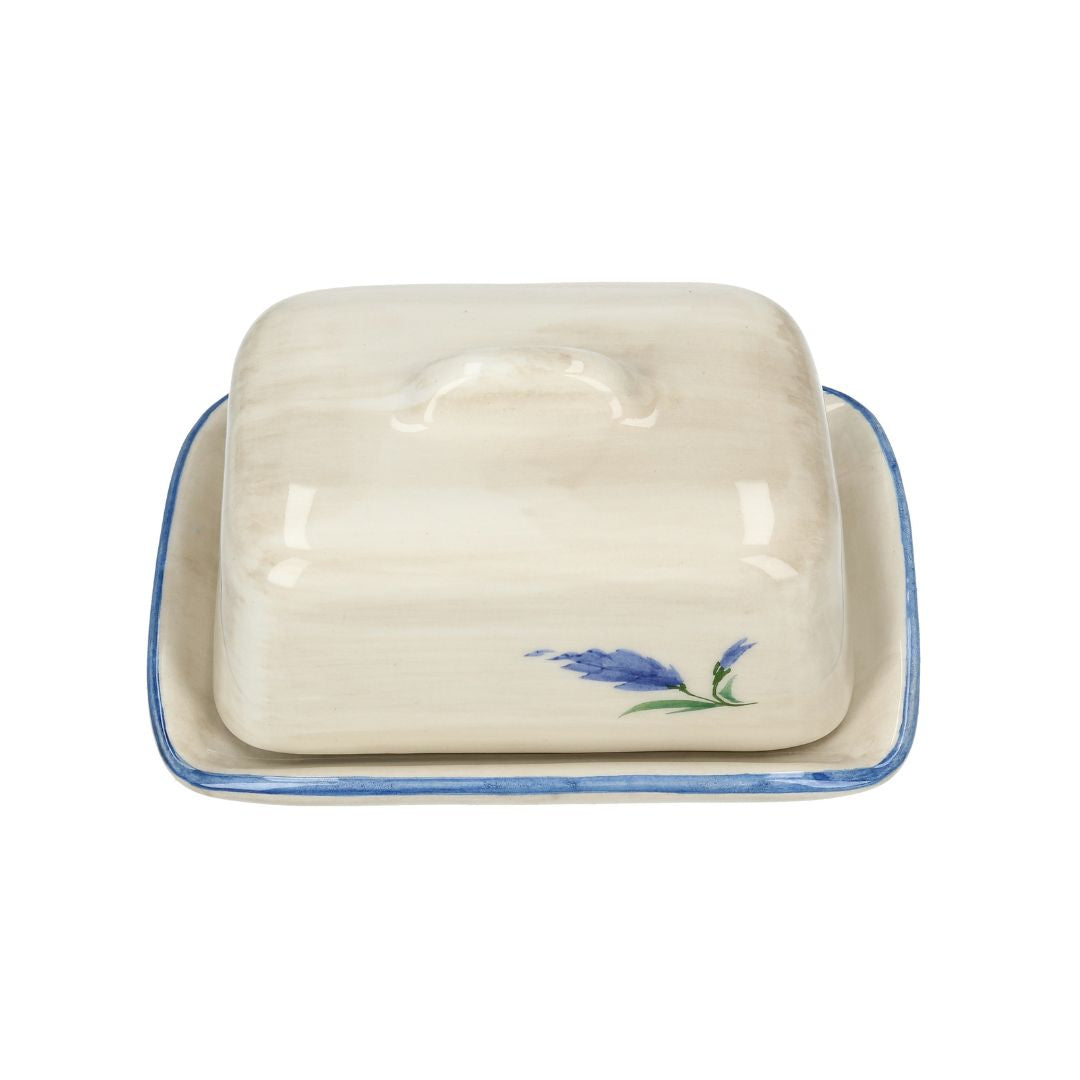 handgemalt Butterdose klein Lavendel
