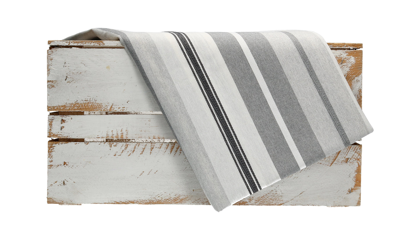 Tischdecke grau gestreift 140x220 cm
