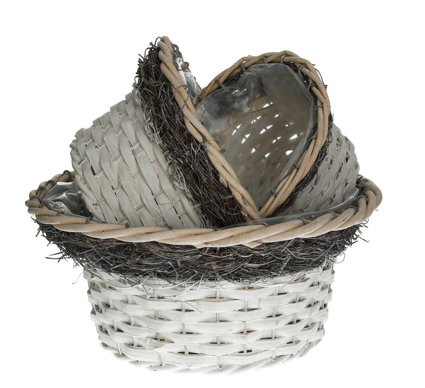 Korb rund mehrfarbig 3er Set