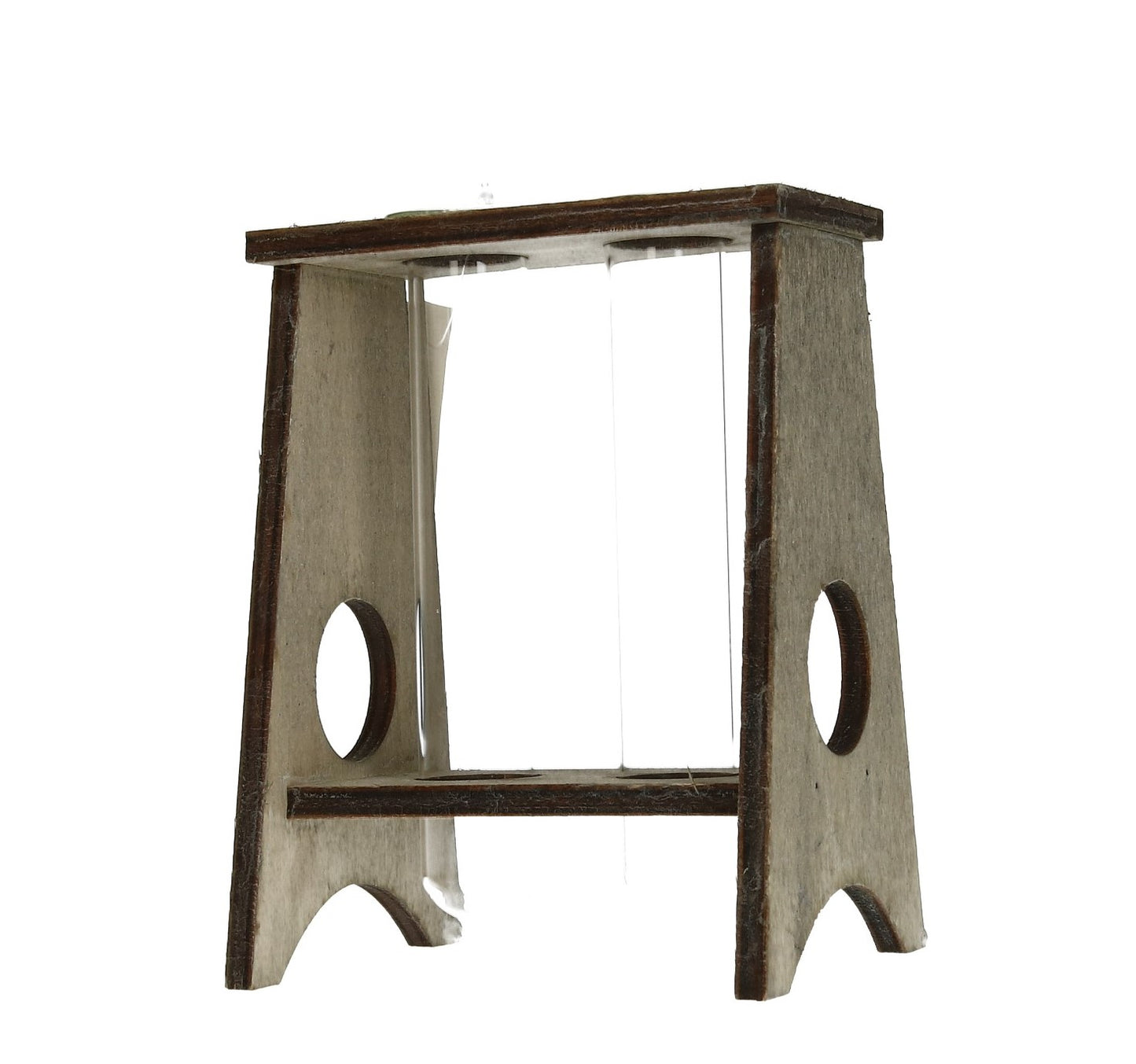 Holz-Halter mit 2x Reagenzglas 12x16x9 cm