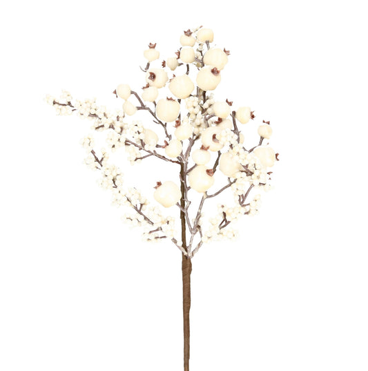 Zweig Beeren weiß 52 cm