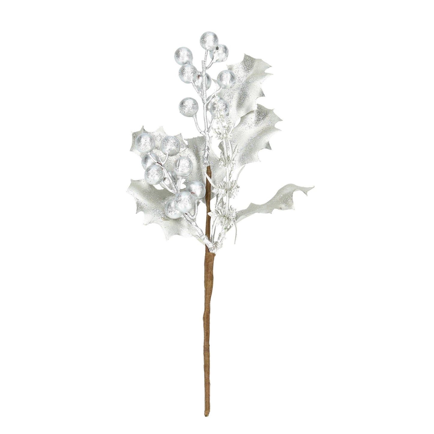 Zweig Ilex, Beeren silber 20 cm