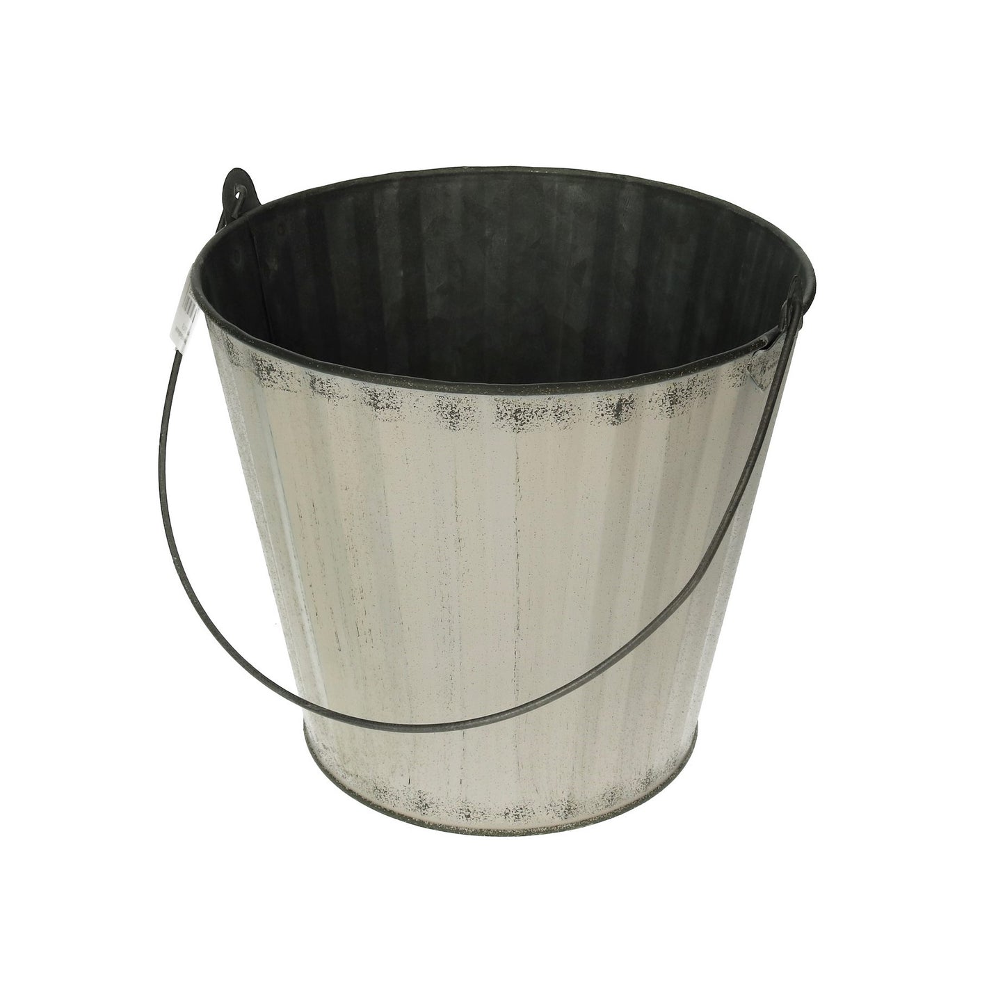 Metall Eimer gerillt creme