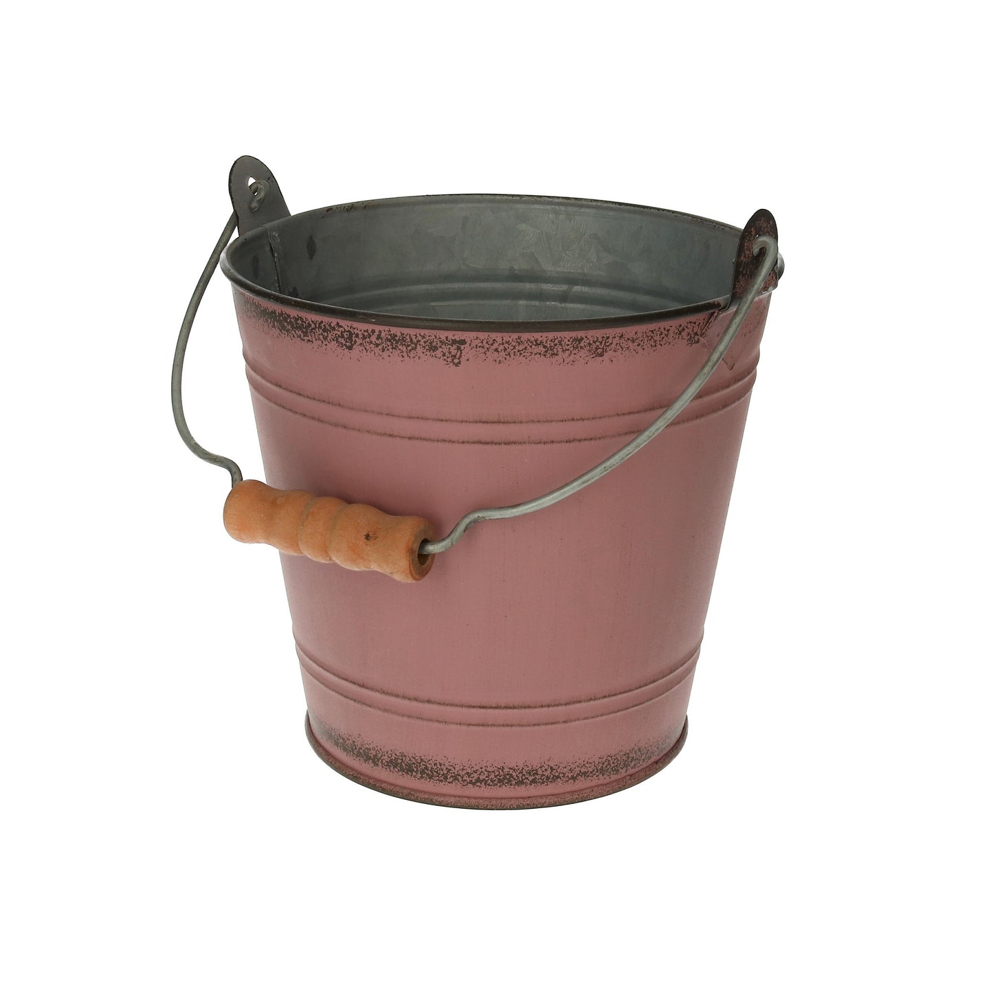 Metall Eimer mit Henkel rosa 3 Größen