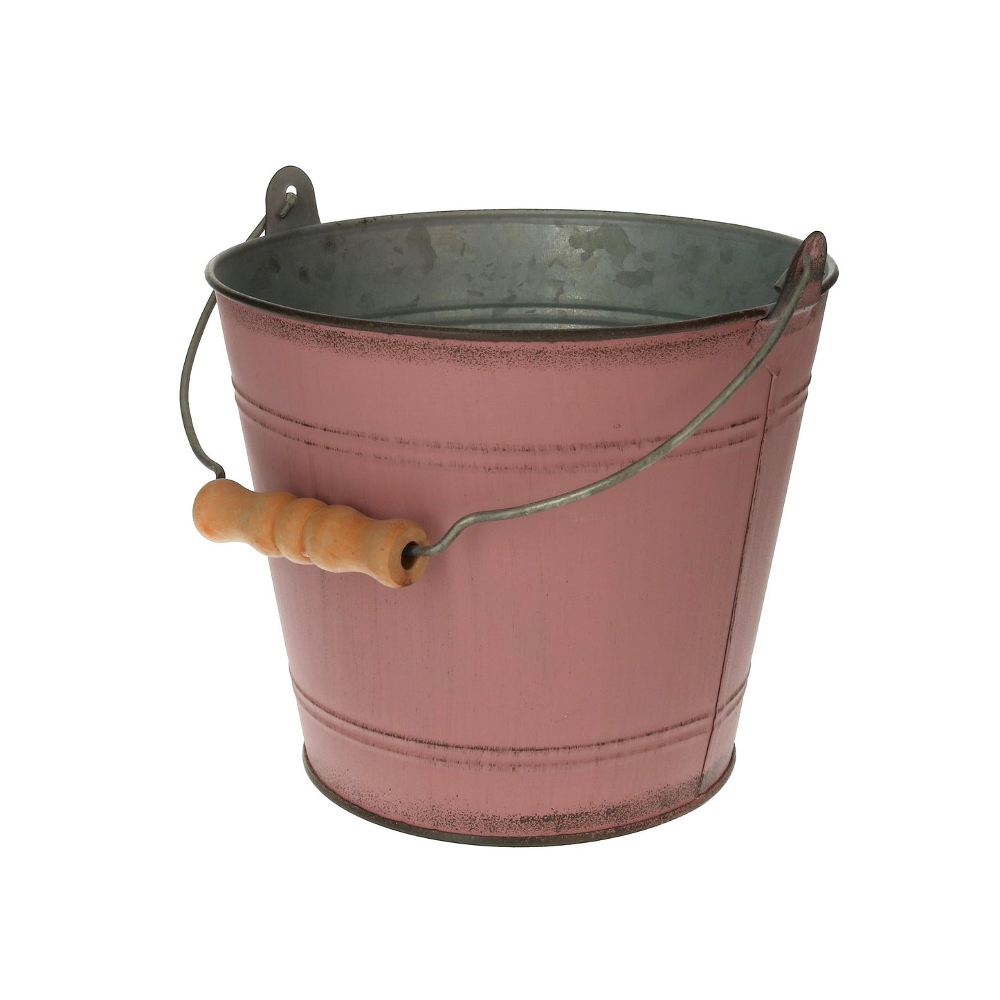 Metall Eimer mit Henkel rosa 3 Größen