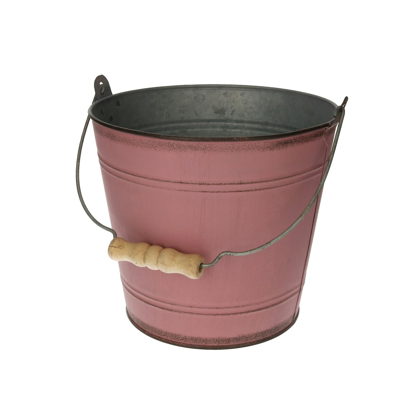 Metall Eimer mit Henkel rosa 3 Größen