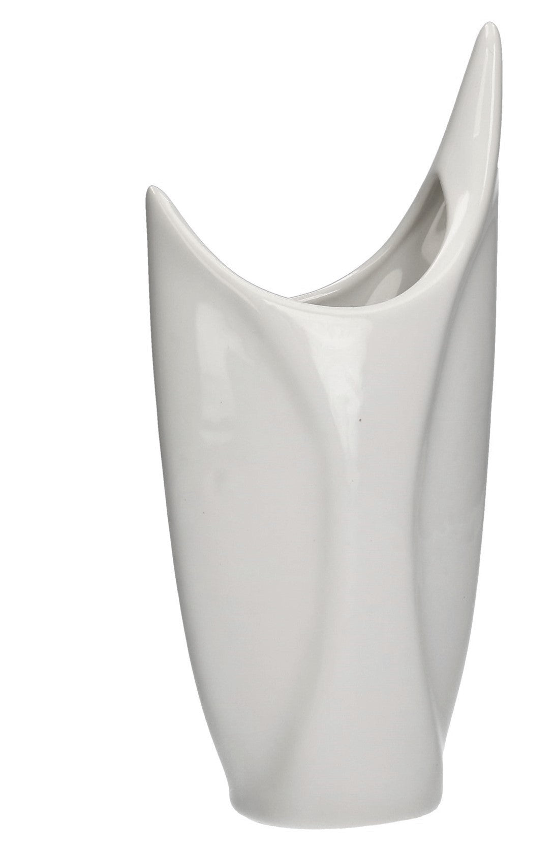 Vase glanz weiß 26,5x13 cm Keramik