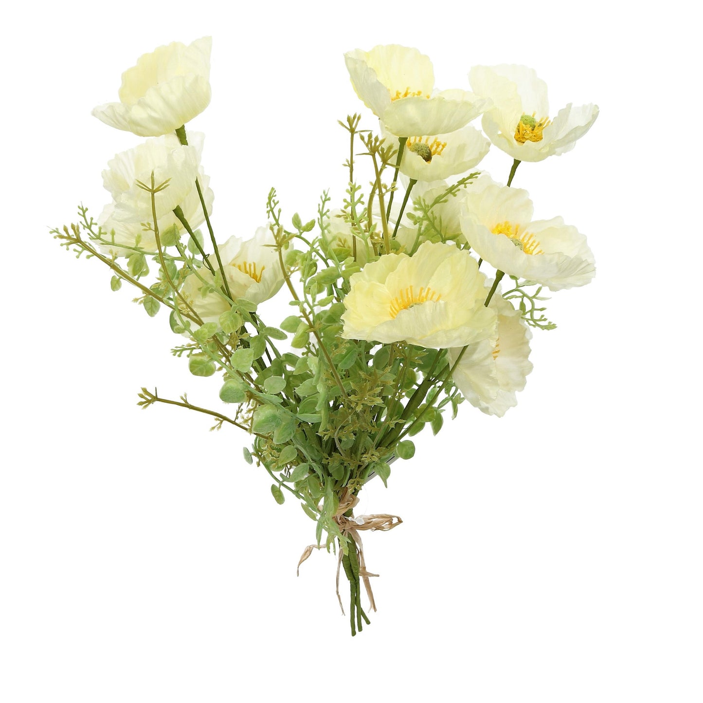 Strauß Mohn x3 weiß 45 cm