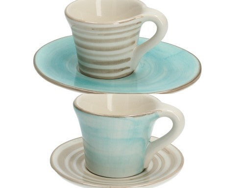 Espressotasse türkis beige 2 Modelle