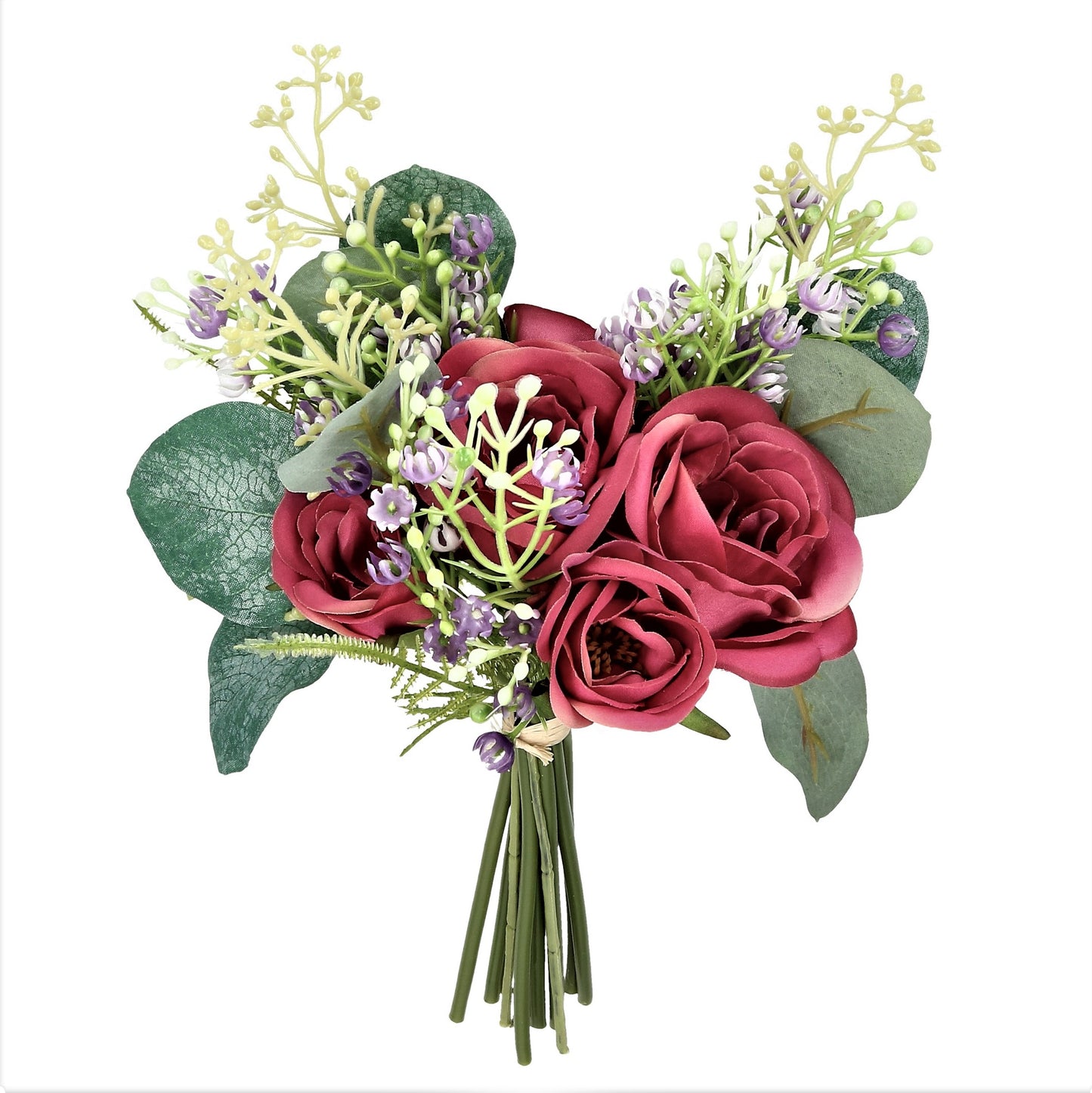 Strauß Rosen mit Schleierkraut 4 Farben
