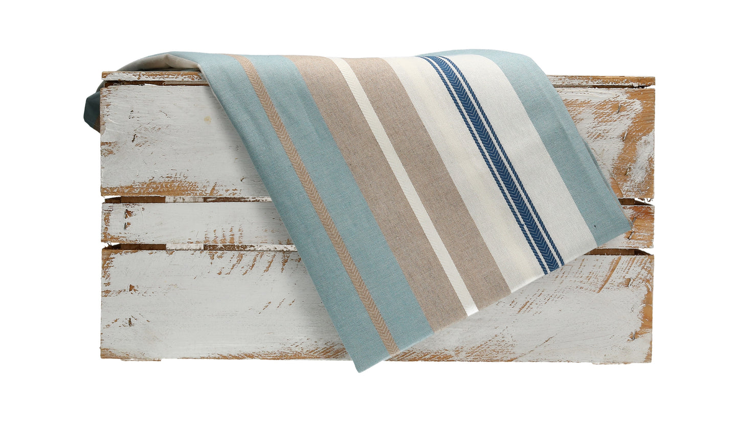Tischläufer gestreift blau/braun 45x150 cm