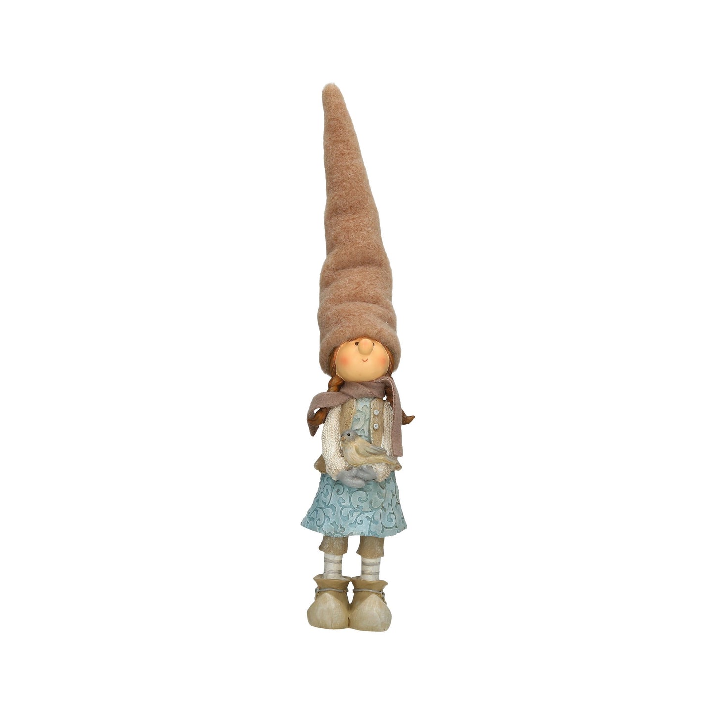 Figur Mädchen / Junge mit Vogel 35 cm