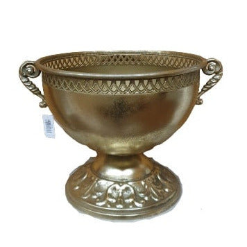 Metall Schale mit Henkel, gold