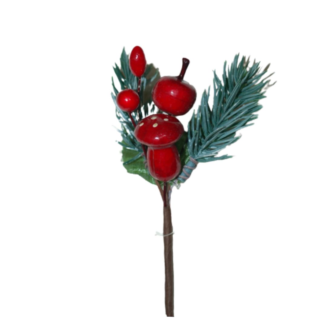 Pick Apfel rot, Pilz, Tanne 13 cm