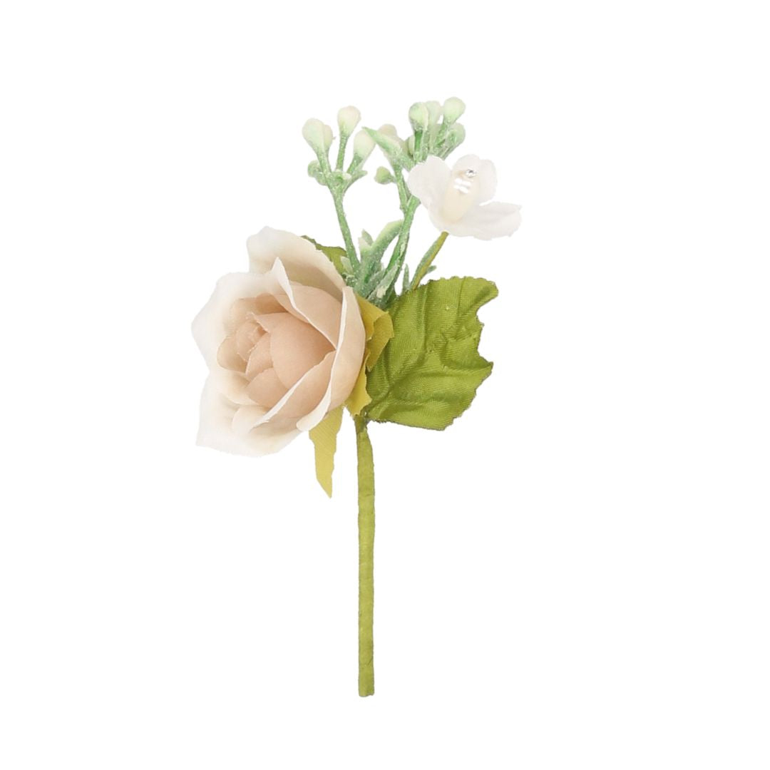 Aufleger Rose braun mit Perle