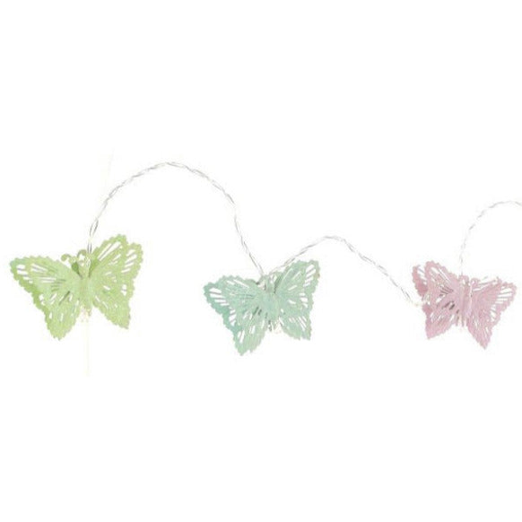Girlande LED Schmetterling Metall pastell 120 cm