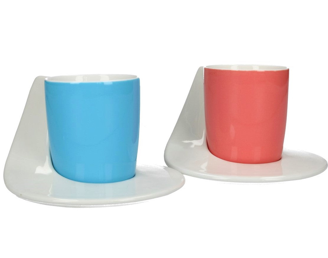 Espressotassen Set blau, rot