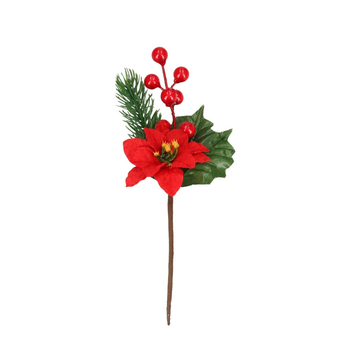 Zweig Poinsettia, Beeren rot 20x9cm