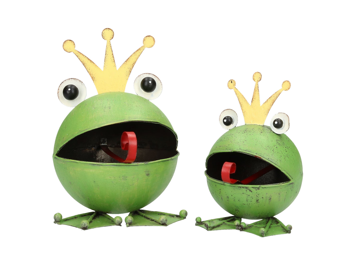 Figur Frosch mit Krone 2 Größen Metall