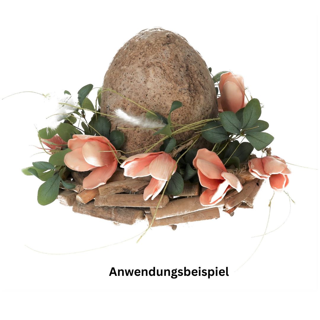 Korb Pflanzring aus Holzstücken natur 38 cm