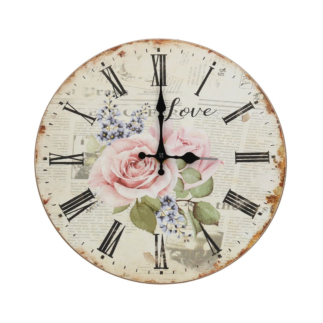 Uhr mit Rosendekor 2 Modelle