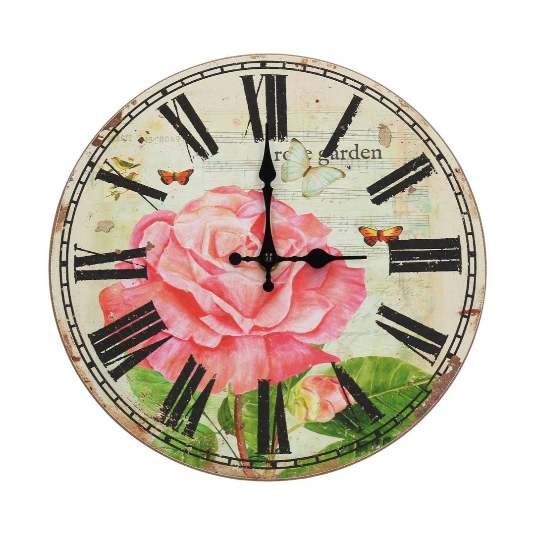Uhr mit Rosendekor 2 Modelle