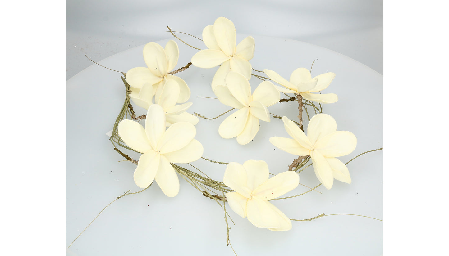 Girlande 8 Blüten creme 120 cm