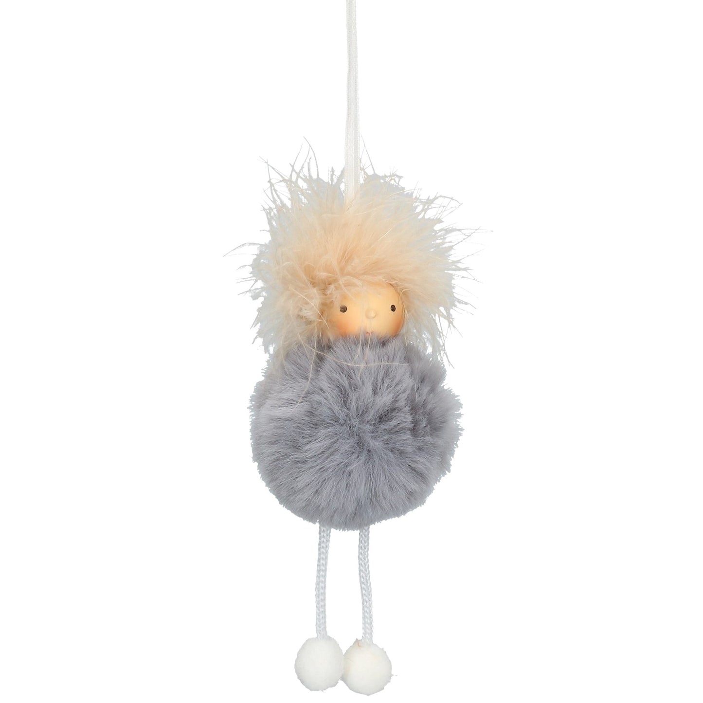 Hänger Puppe grauer Plüsch 20 cm