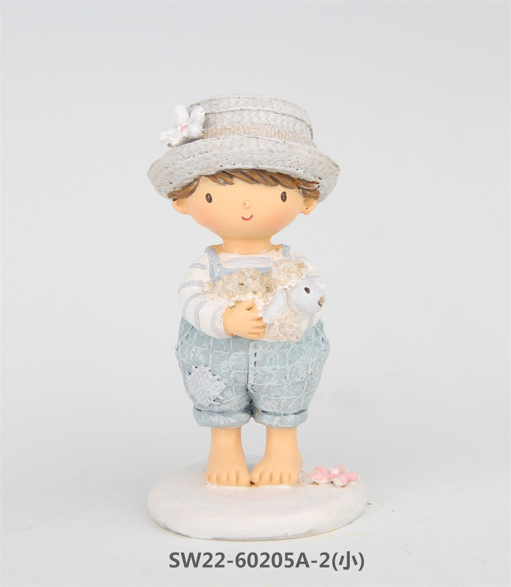 Figur Junge mit Schaf, stehend 12 cm