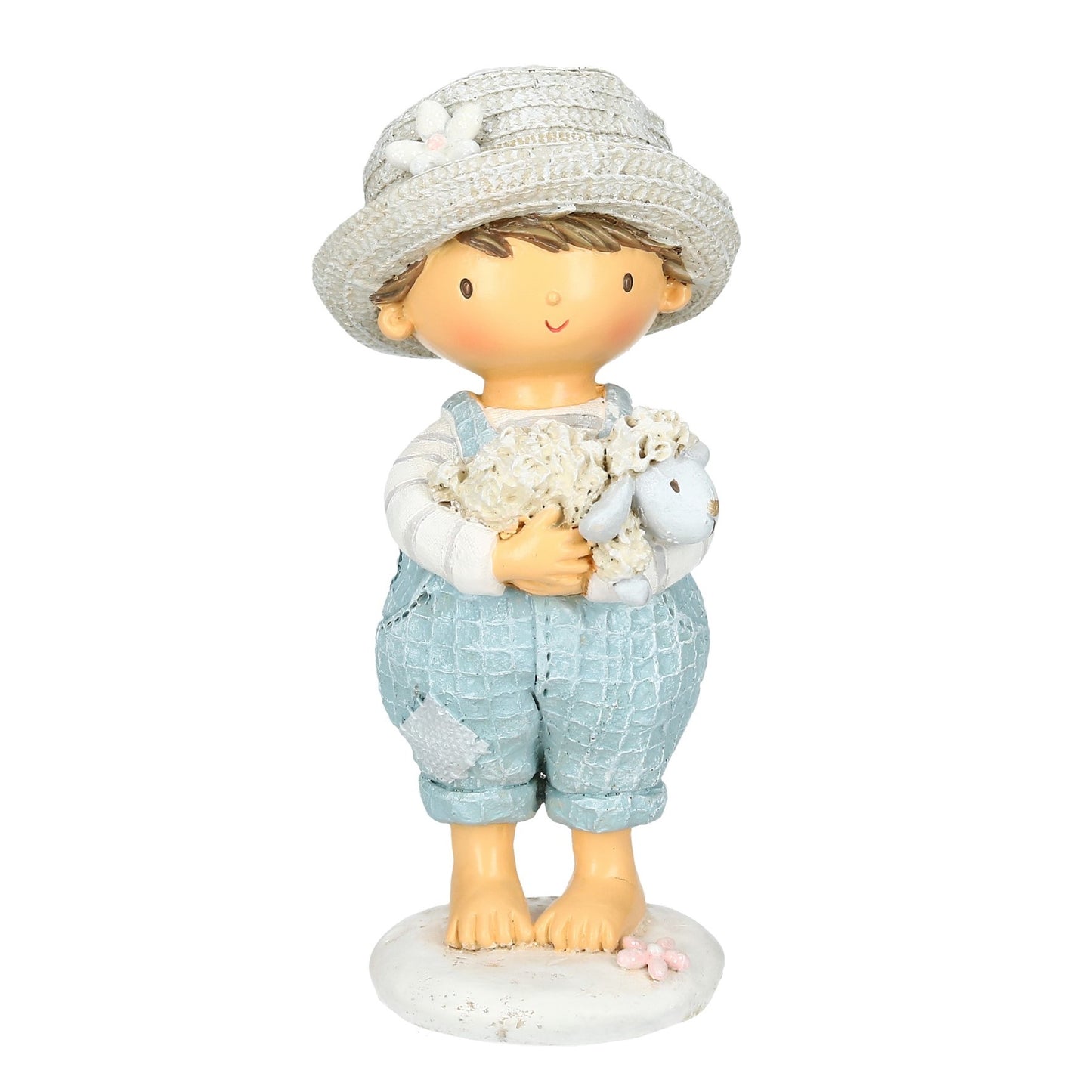 Figur Junge mit Schaf stehend 18 cm