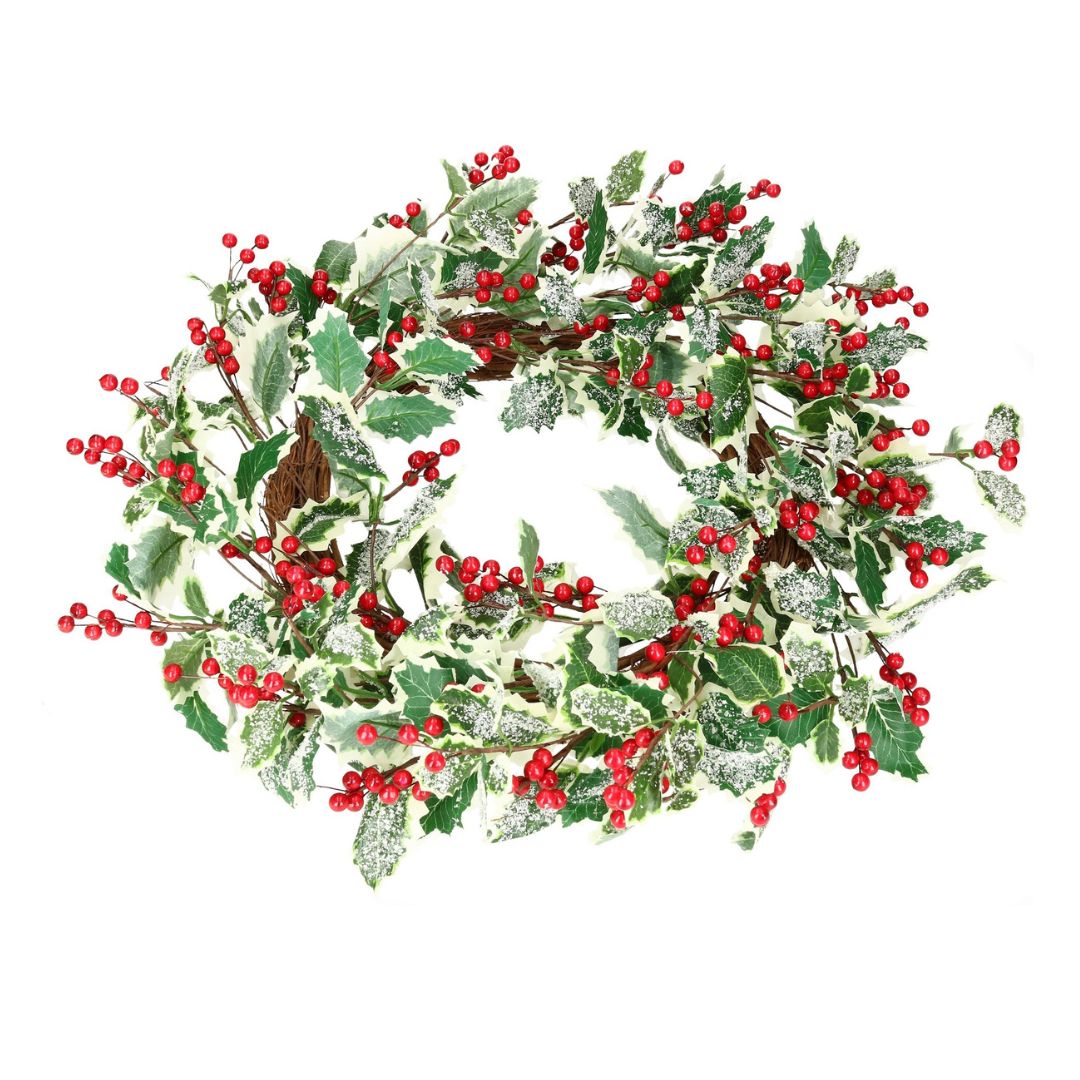 Kranz Ilex grün weiß rot 45 cm