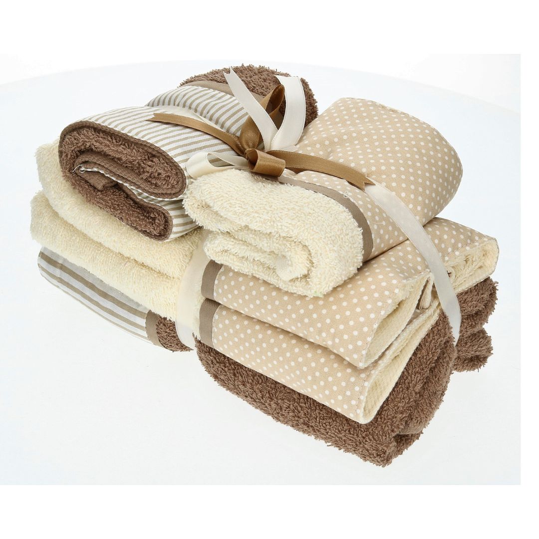 Handtuch-Set, beige/braun – Kynast Kathrin