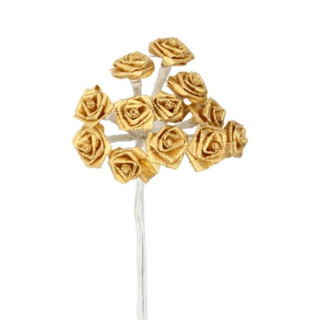 Blüte Wickelrose 12 Blüten gold 16 mm
