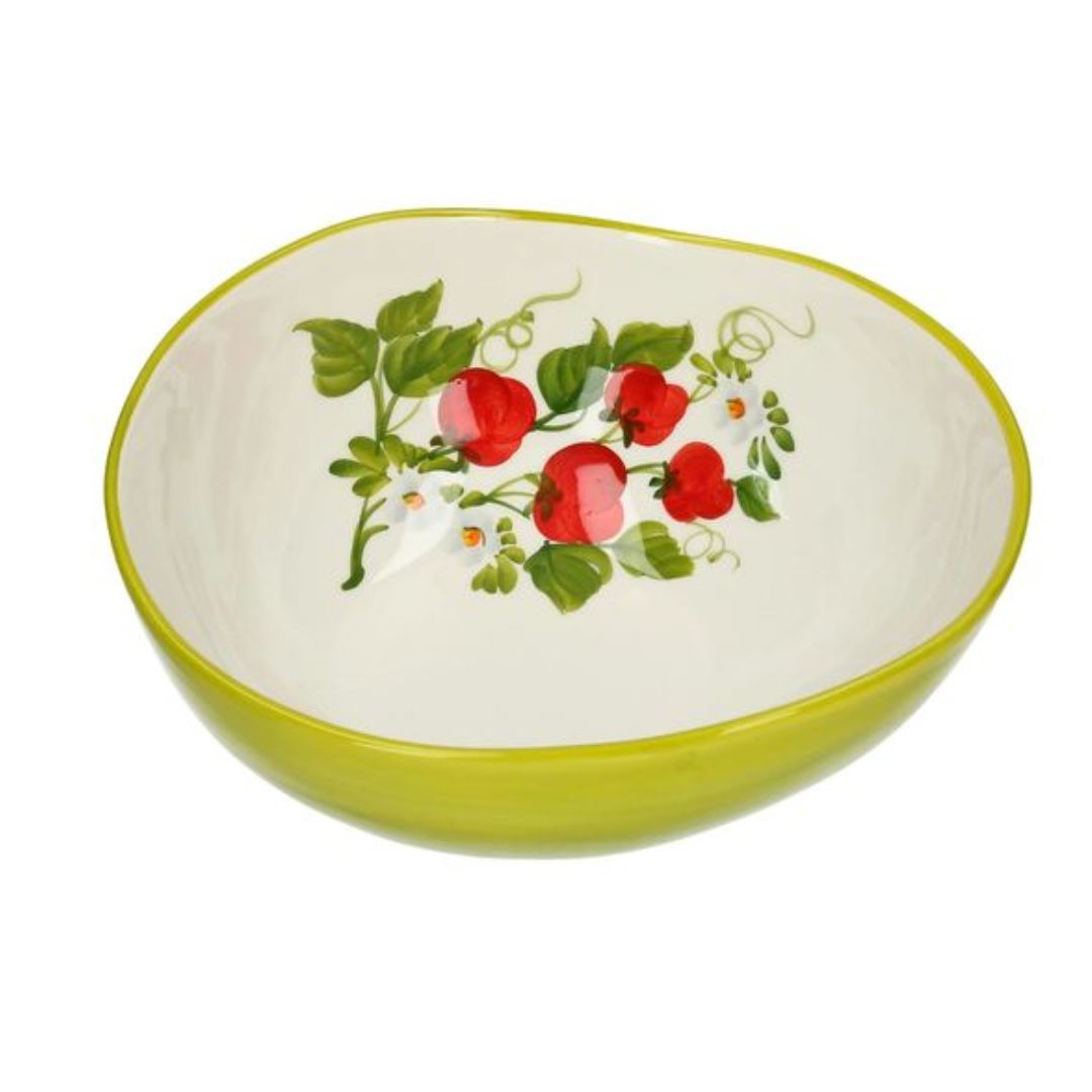 handgemalt Schale oval Erdbeere 23 cm