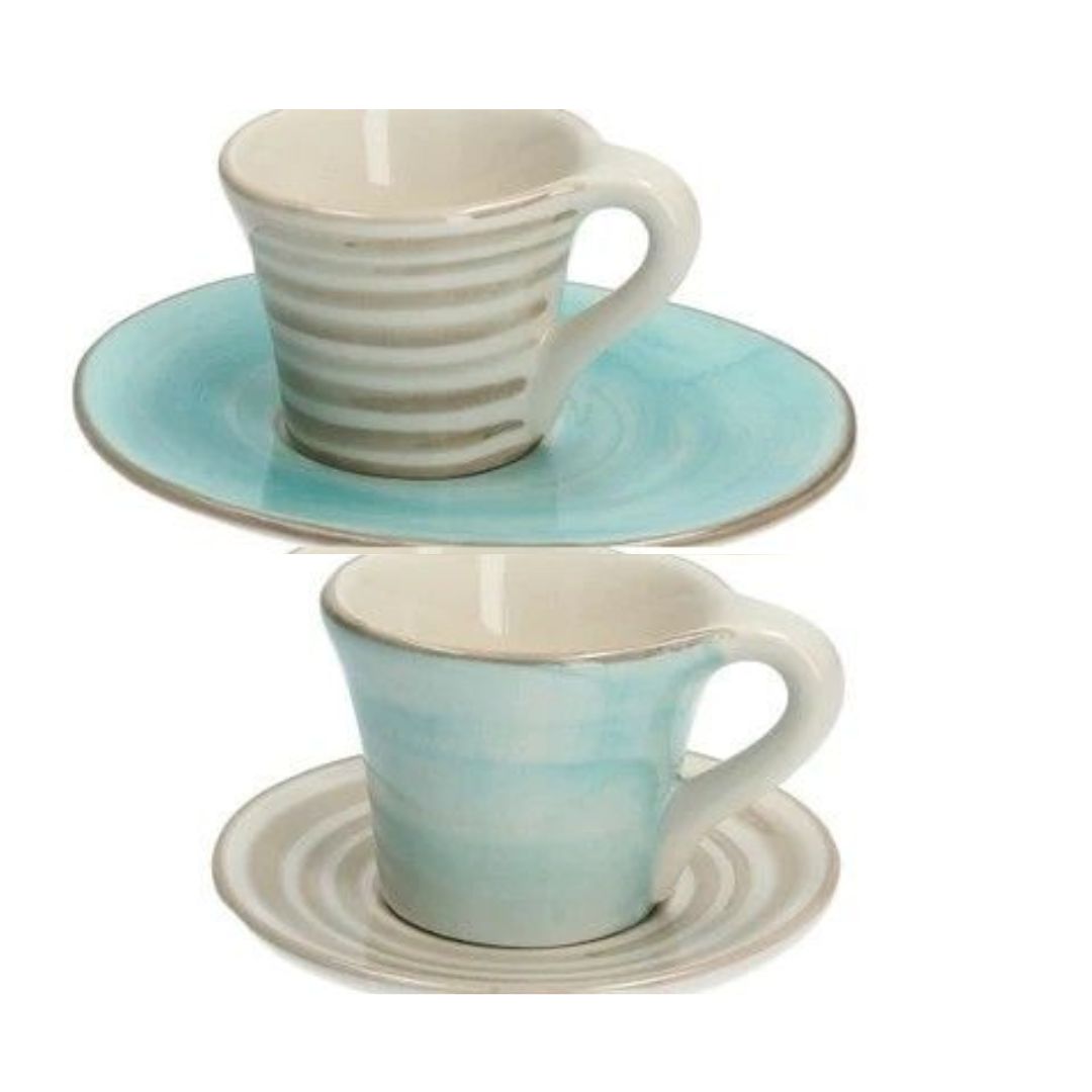 Espressotasse türkis beige 2 Modelle