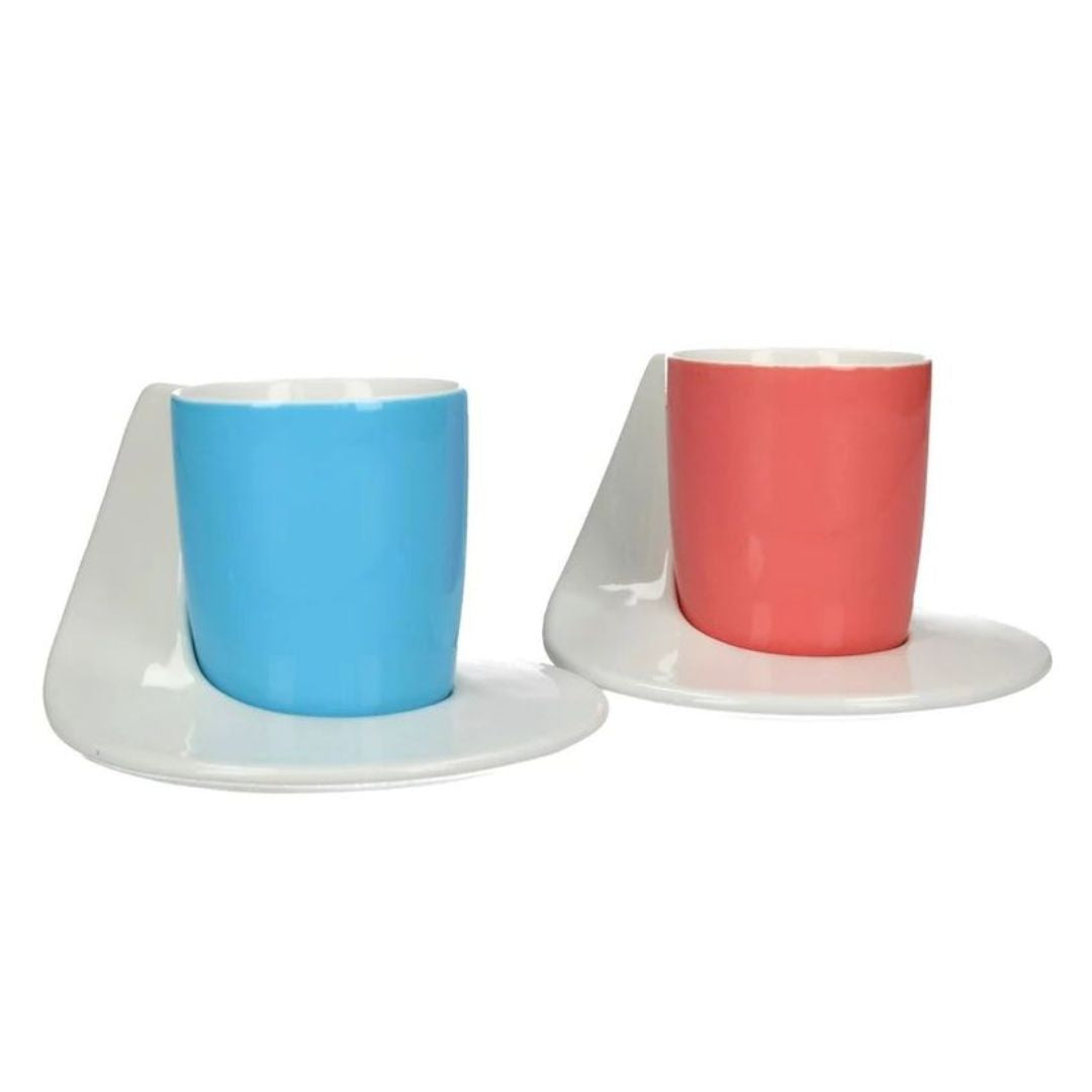 Espressotassen Set blau, rot