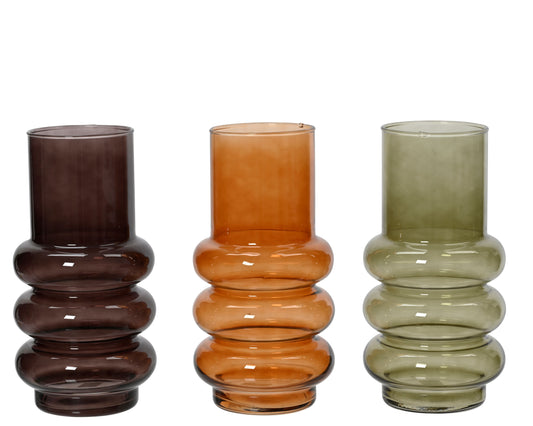 Glasvasen farbig sort.27 cm