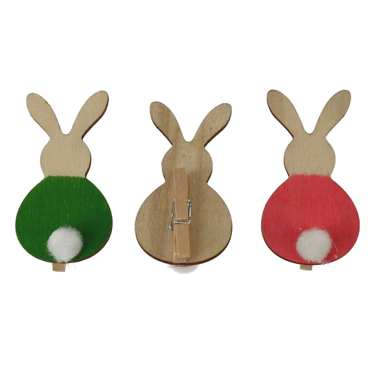 Hase sort 8 St.grün/rosa Holz