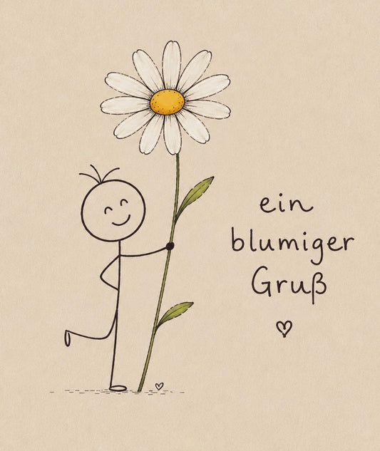 Bild Met.6x8 cm Marg.ein blumig. Gruß VE12
