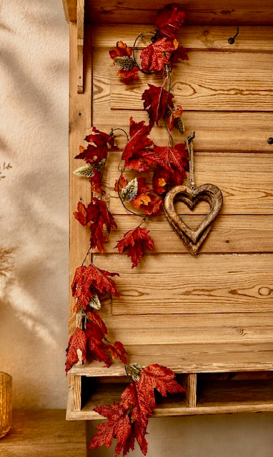 Herbstgirlande 180 cm , rot  VE 6