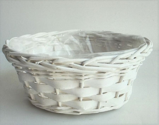 Korb mir Folie rund weiß 23x9x17cm